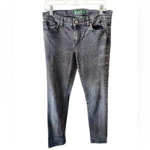 Ralph Lauren Black Pinstripe Denim Size 6 🥳HOST PICK🥳